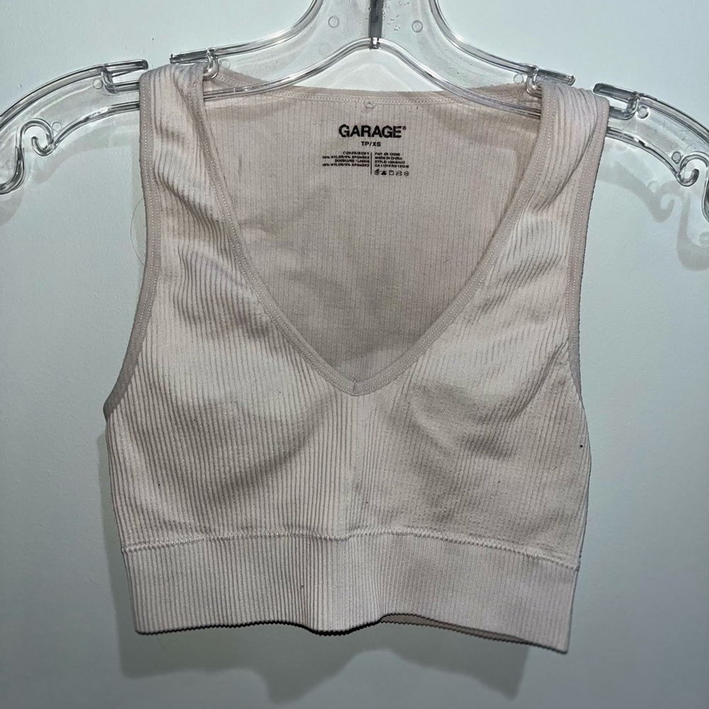 off white ribbed tank. size extra small